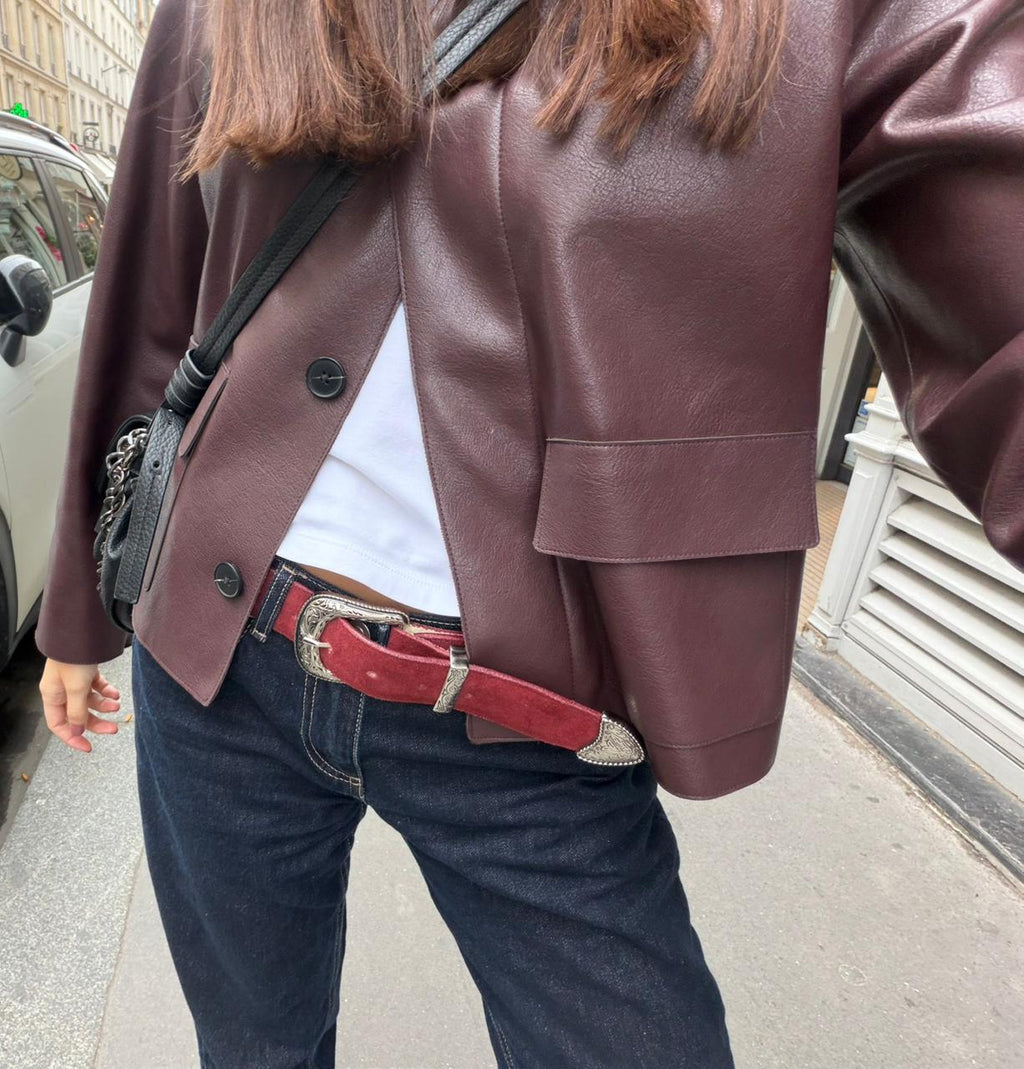 RED SUEDE BELT
